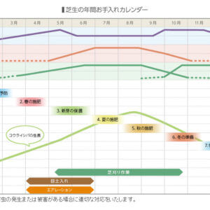 芝生の年間お手入れカレンダー